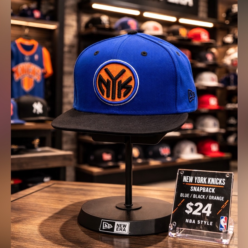 New York Knicks New Era Snapback Hat – Blue/Black/Orange – NBA Style